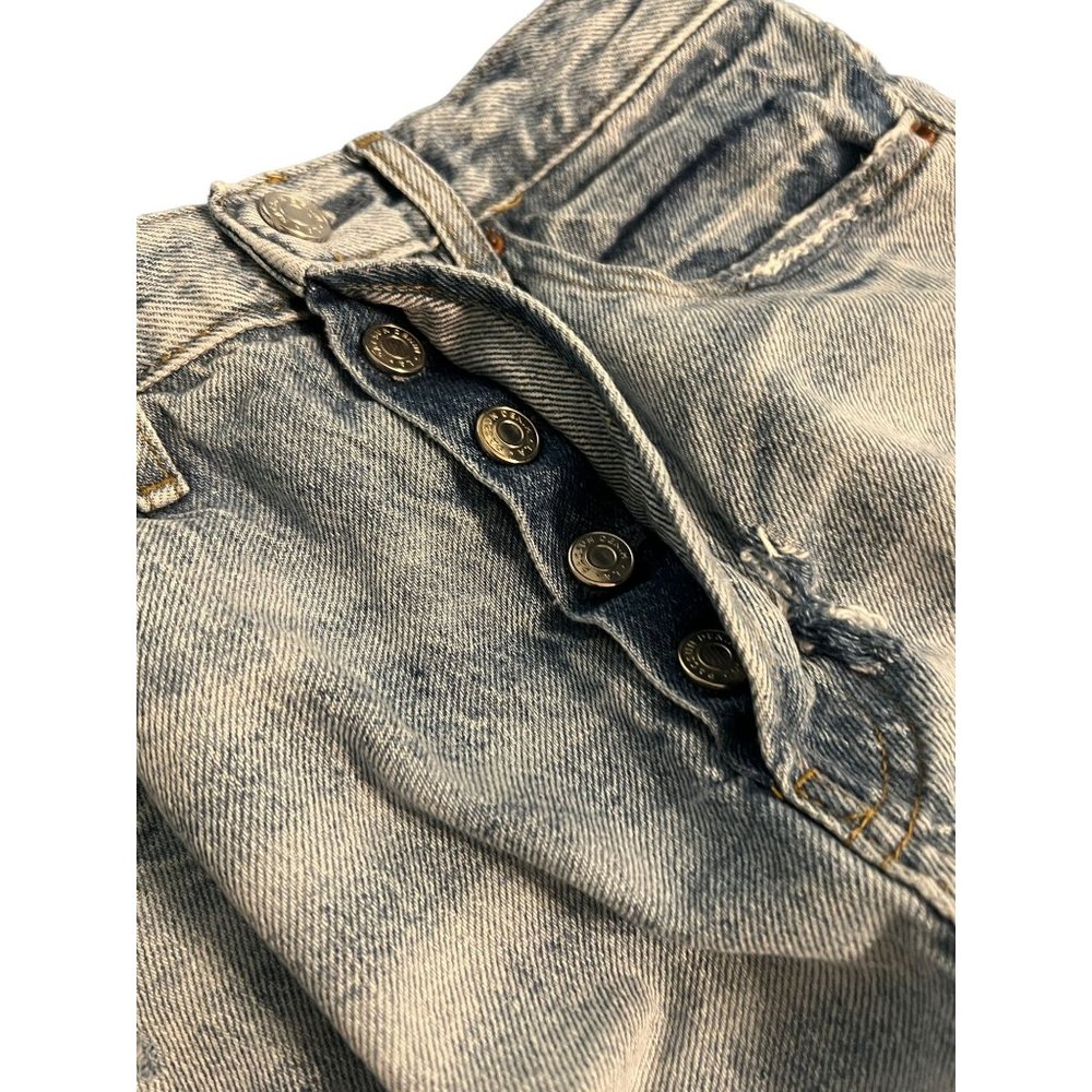 Pacsun Ultra High Rise Bootie Shorts Raw Hem Destoyed Button Fly Sz 24 - Picture 5 of 5